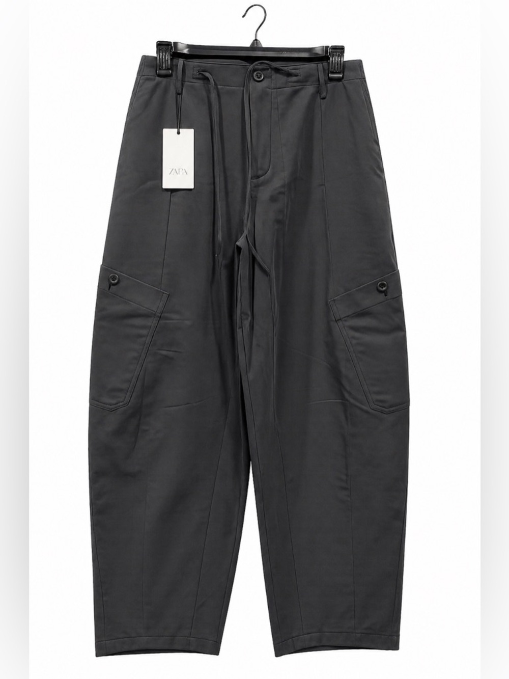 Zara BALLOON CARGO PANTS Black XS